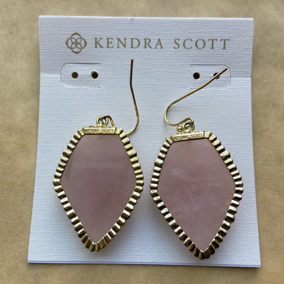 Kendra Scott Rose Quartz Corley Earrings - Picture 3 of 7
